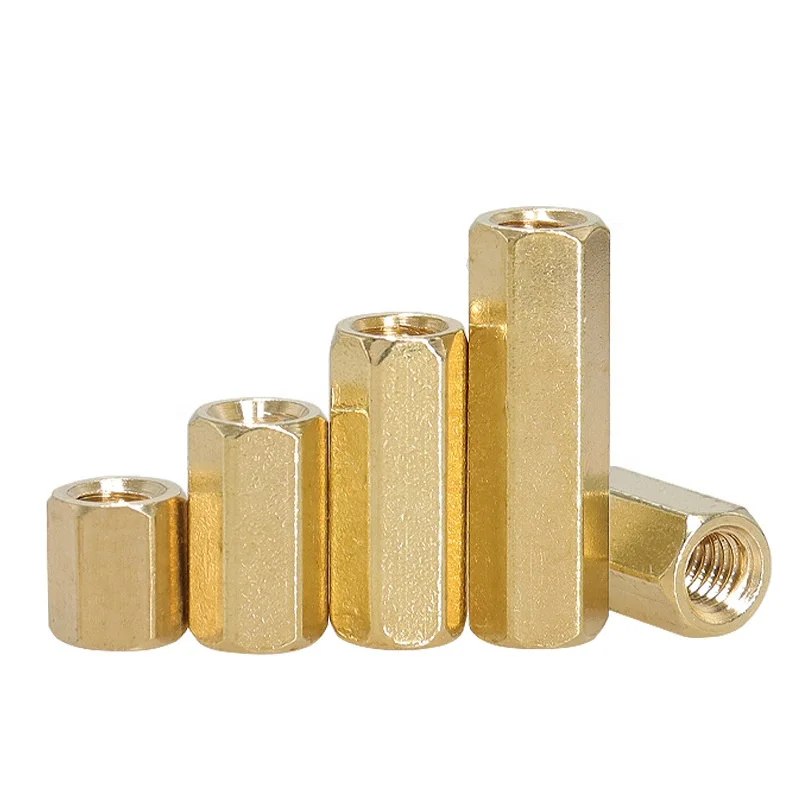 Custom double pass hexagonal copper column flat head hollow stud through hole chassis main board isolation copper column