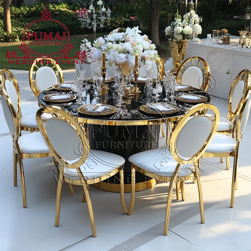 One-stop Supplier Wedding Table Stylish Hotel Furniture for Parties and Events Stainless Steel Wedding Tables
