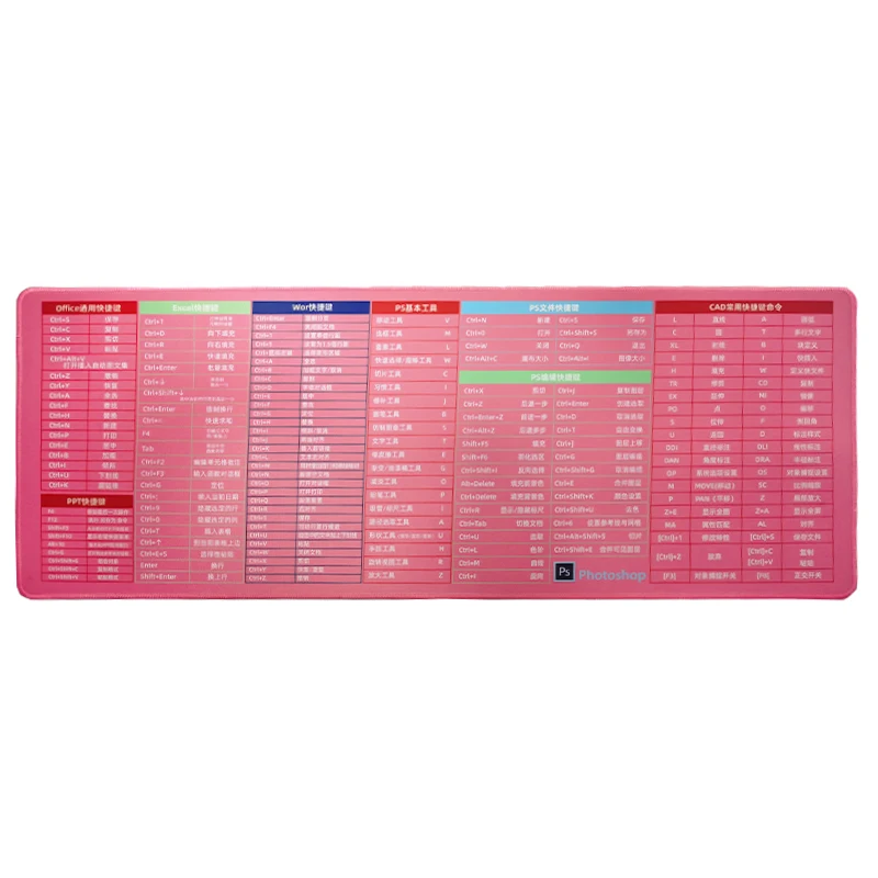 Multifunctional shortcut key mouse pad notebook computer desk pad mouse pad natural rubber