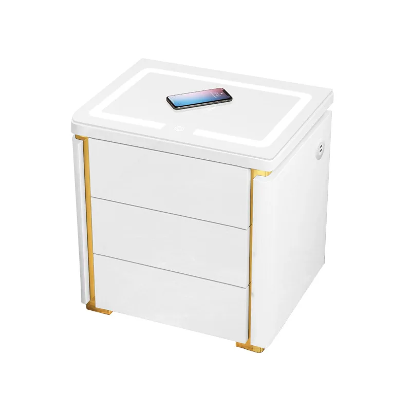 Intelligent bedside table wireless charging multi-functional storage cabinet simple modern light luxury bedroom bedside cabinet