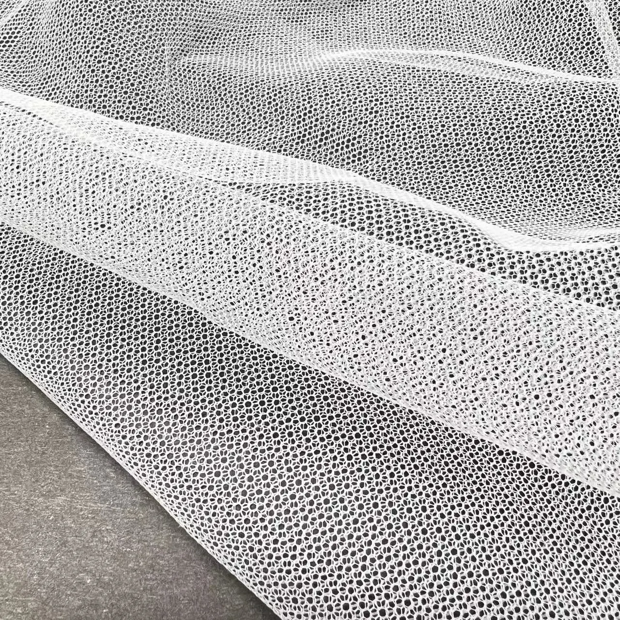 Durable Super light cool white polyester mesh netting fabric