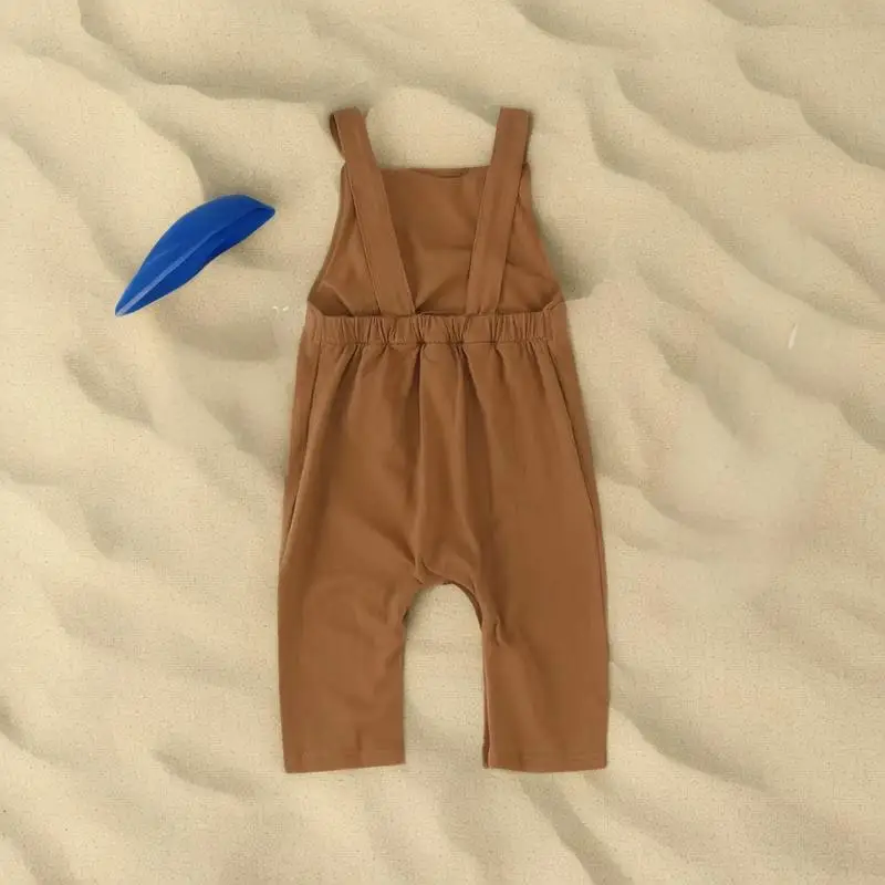 Newborn clothes romper ribbed bodysuit waffle 95%bamboo 5%spandex Baby sleeveless Summer fashion plain cotton baby boy dungarees