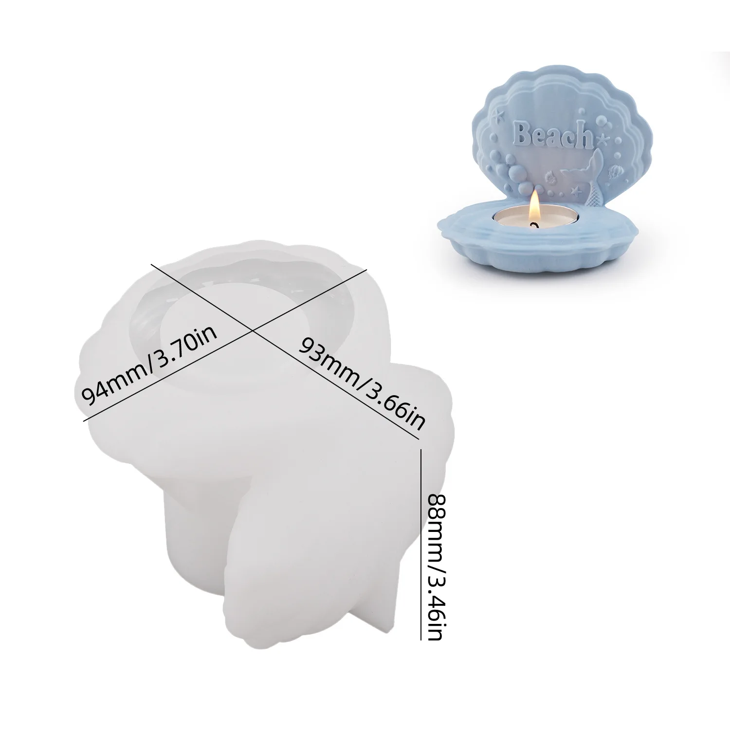DIY Concrete Candlestick Making Tool Ocean Scallop Beach Candle Holder Silicone Mold Ring Storage Box Tea Light Casting Mould