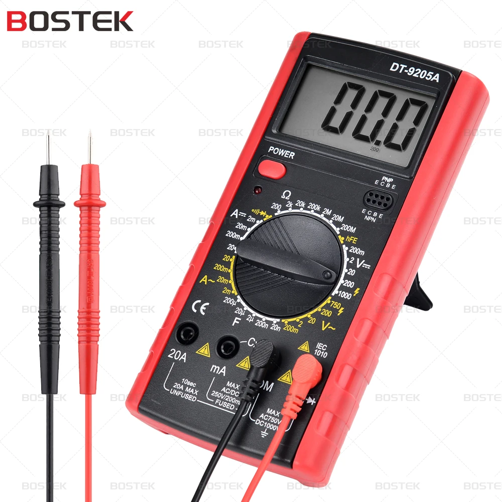 Цифровой мультиметр BOSTEK DT9205A измеритель напряжения постоянного и переменного тока амперметр тестер Гц