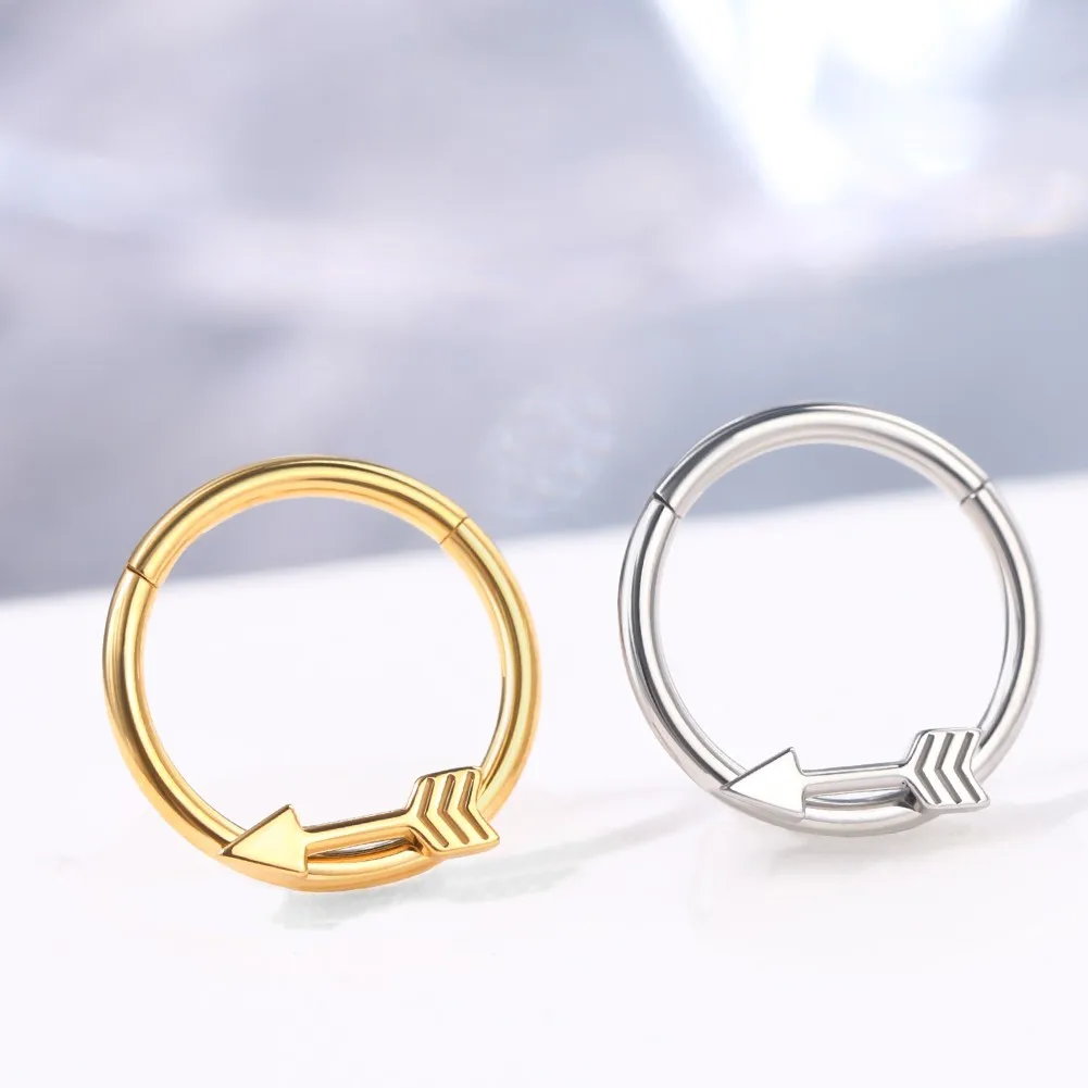 316L Surgical Steel Septum Jewelry Hinged Segment Ring Body Piercing Nose Hoop Lip Ring Nose Helix Cartilage Rook Earring