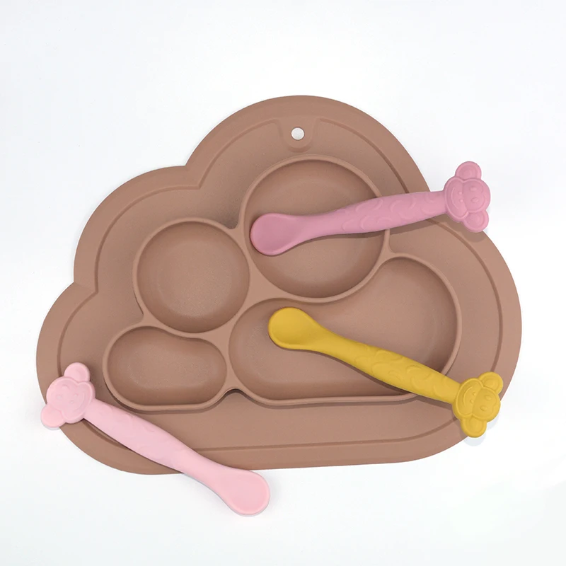 Custom Logo Food Grade Silicone Spoon Babies Microwave Feeding Baby Spoons For Toddler Kids