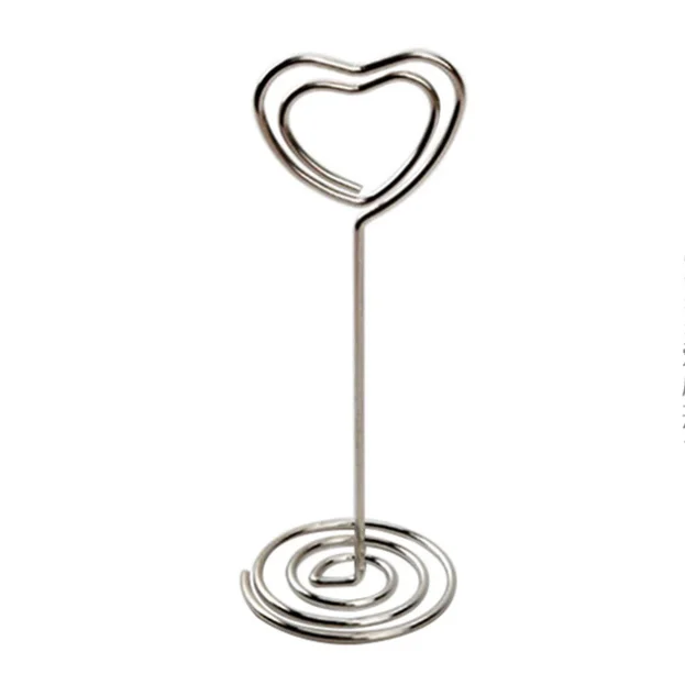 
Metal Table 85 mm hight Stand Card Holder Heart Ring Shape picture holder Card Photo Wedding Party Office Desk Name Holder 