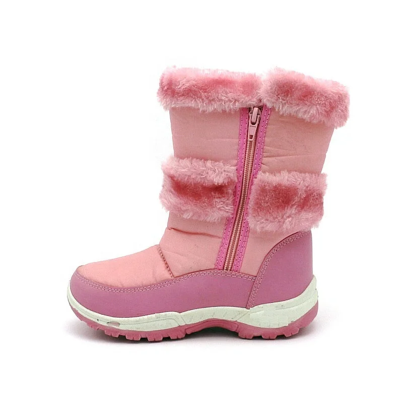 Воротник из искусственного меха модные милые водонепроницаемые детские зимние меховые сапоги из ПВХ зимние сапоги для детей