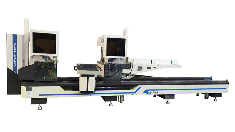 CNC double head saw 45 and 90 degree cutting machine