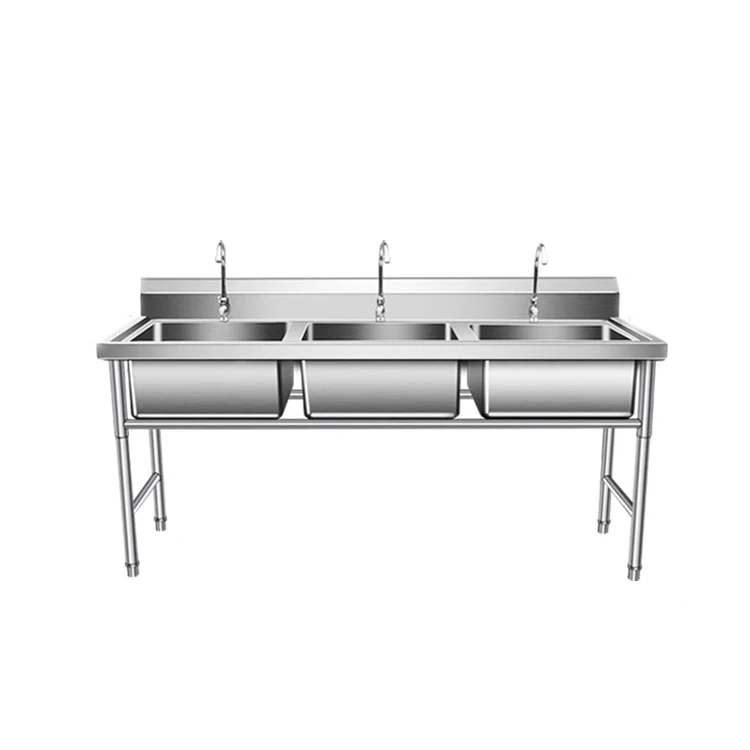 Commercial Stainless Steel Work Table With Sink Restaurant Equipment Double Bowl Kitchen Sink