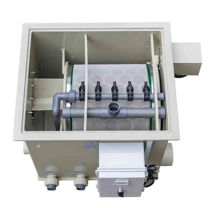 QihangRAS 20m/3 koi pond water filter aquaculture ras stainless steel screen rotary drum filter 200 mesh net drum filter