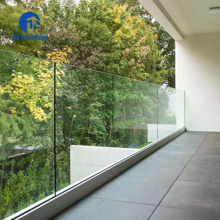 DS Aluminum U Channel Glass Railing Balustrade Profile u channel stainless steel frameless Glass U Base Baluster Railing
