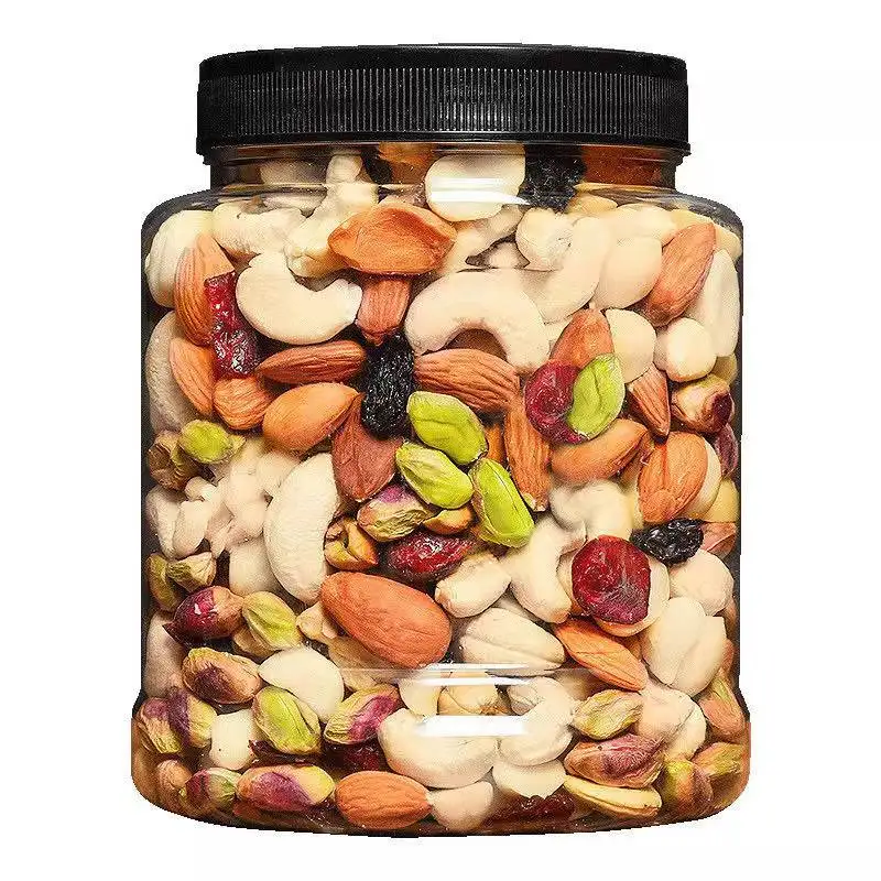Nut Mix Traditional Flavor No Salt added Cashew Walnut Almond Packing Plastic Jar Healthy Nuts