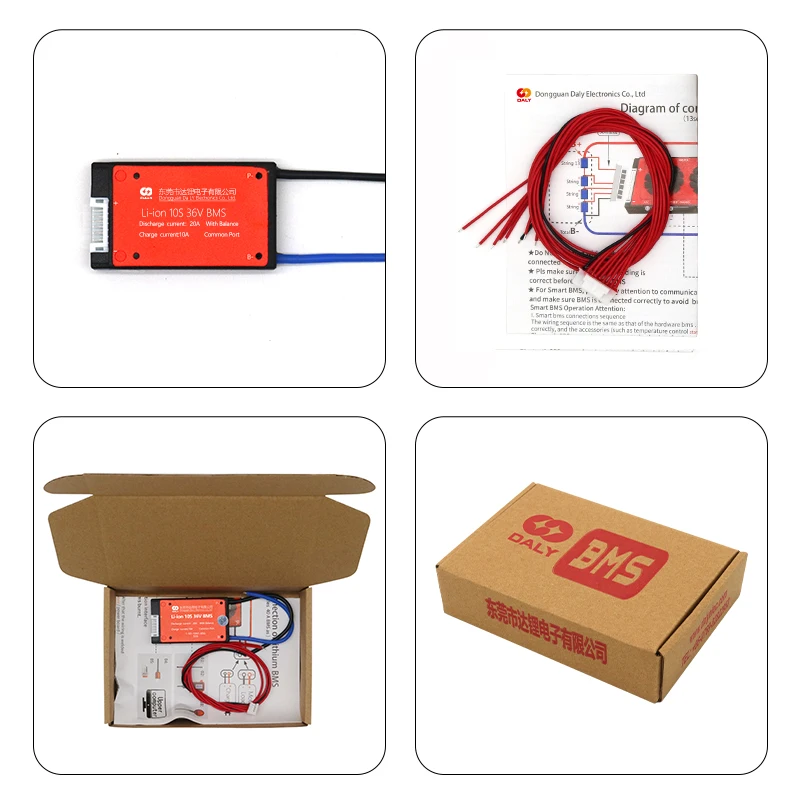 Daly bms 36v with active balance 1a li-ion battery 18650 battery 10s 15a 20a 36v bms active equalizer balancer portable battery
