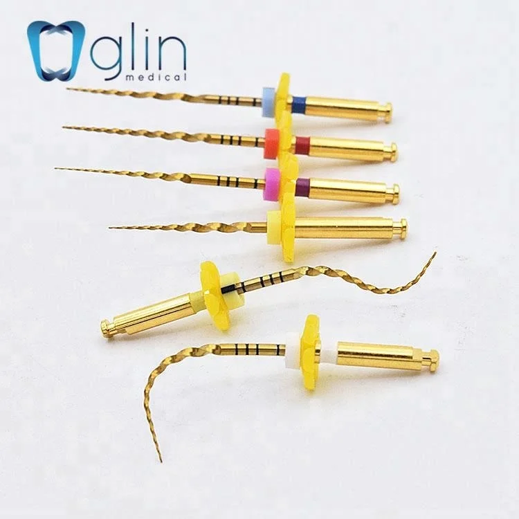 Стоматологические файлы для использования в двигателе Niti Gold активация тепла эндо-файлы супер золото профессиональный SX-F3 21/25 мм