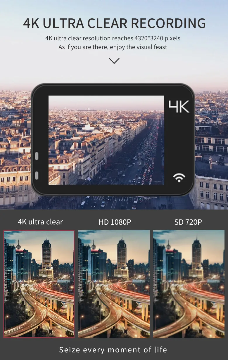 Оптовая продажа с фабрики Icatch V39 2 0 дюймовый экран реальная 4K 60fps 170 градусов Wi-Fi EIS Водонепроницаемая 30 м видеокамера для пеших