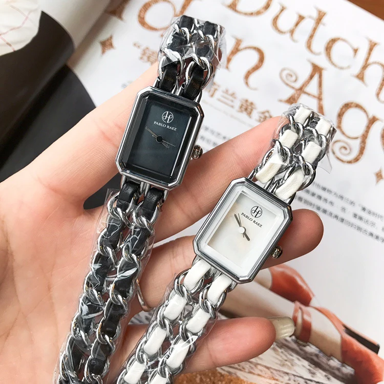 2022 Vintage Fashion Crystal Rose Gold Square Ladies Watch Bracelet Cheap Quartz Watch