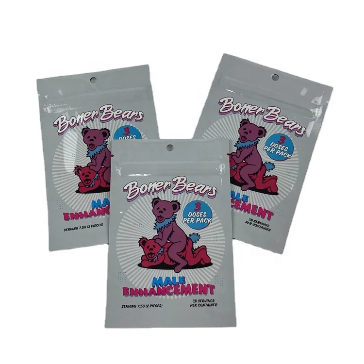 Gummies Display Boxes Men Enhancement Sexual Packaging 15pcs Edible Bags Counter Display Paper Box Mushroom Chocolate Packaging