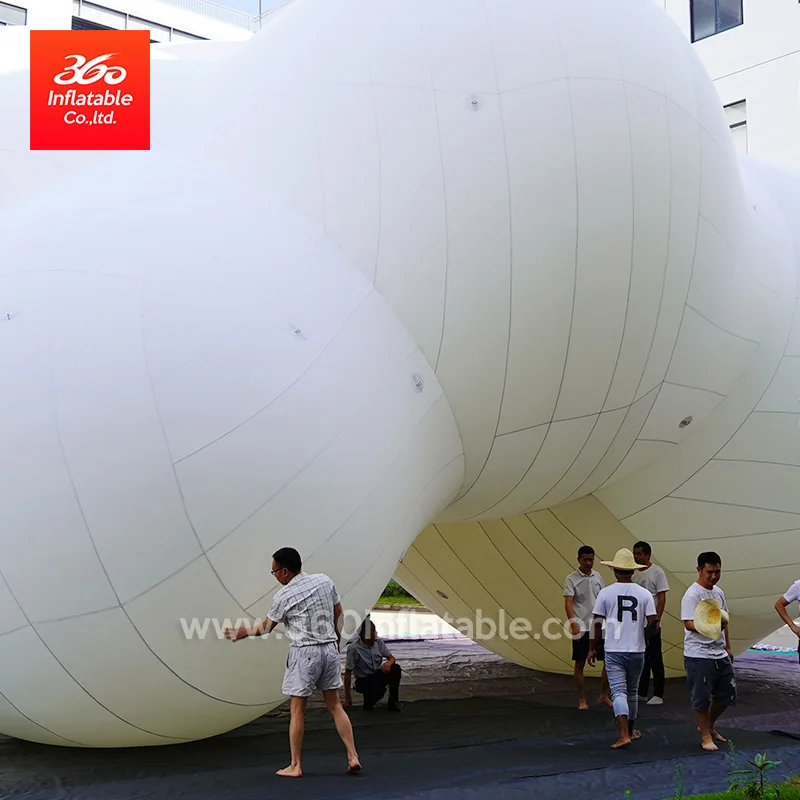 Outdoor custom design Giant mascot advertising inflatable mascot white cloud with Led light for event decorations