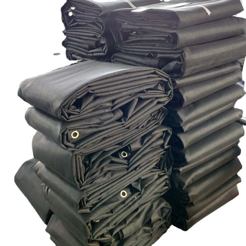 Black Knitted Mesh Tarp with Grommets 60-70% sunshade Use for Green House, Garden, Canopy, Pools, Dump Truck