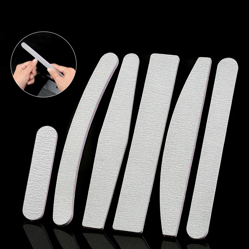 Nail File 100/180 Sandpaper Sanding File Double Side of Polishing Files for Manicure Buffers Half Moon Lime Nail Tools Supplier