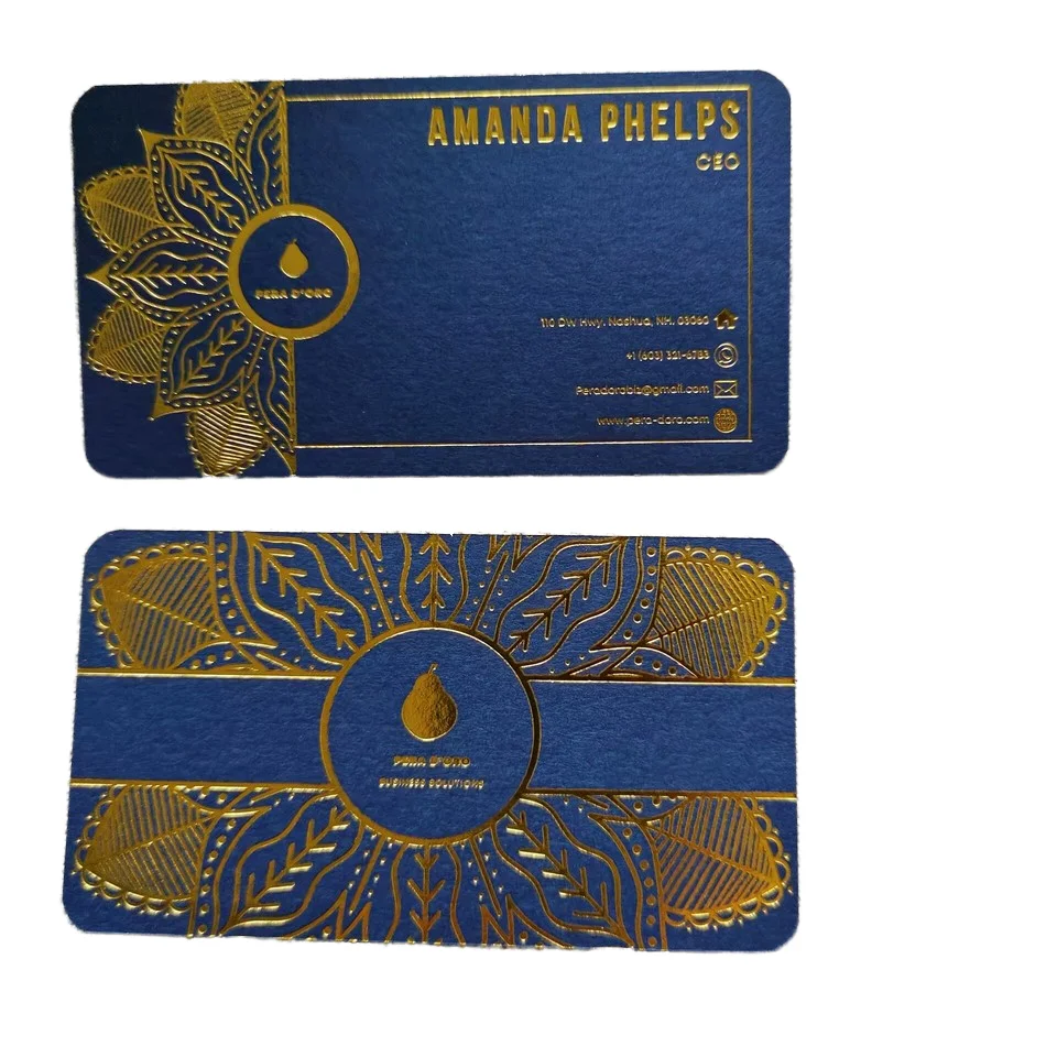 High Grade Fancy Paper Business Card Customizable Design with Foil Stamping Professional CMYK Offset Printing