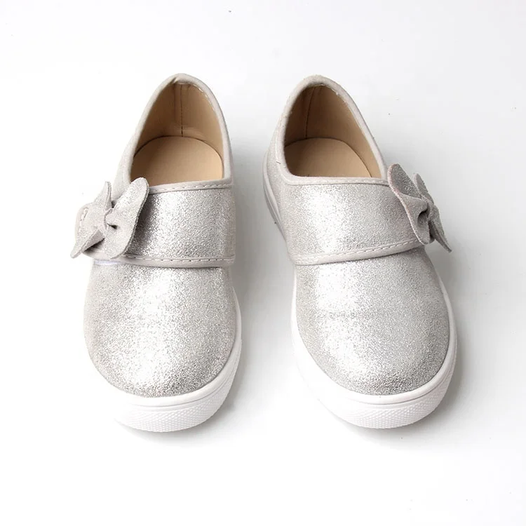 2021 Latest Bow Baby Girls Dress Shoes Rubber Sole Leather Sparkling Kid Mary Jane Shoes