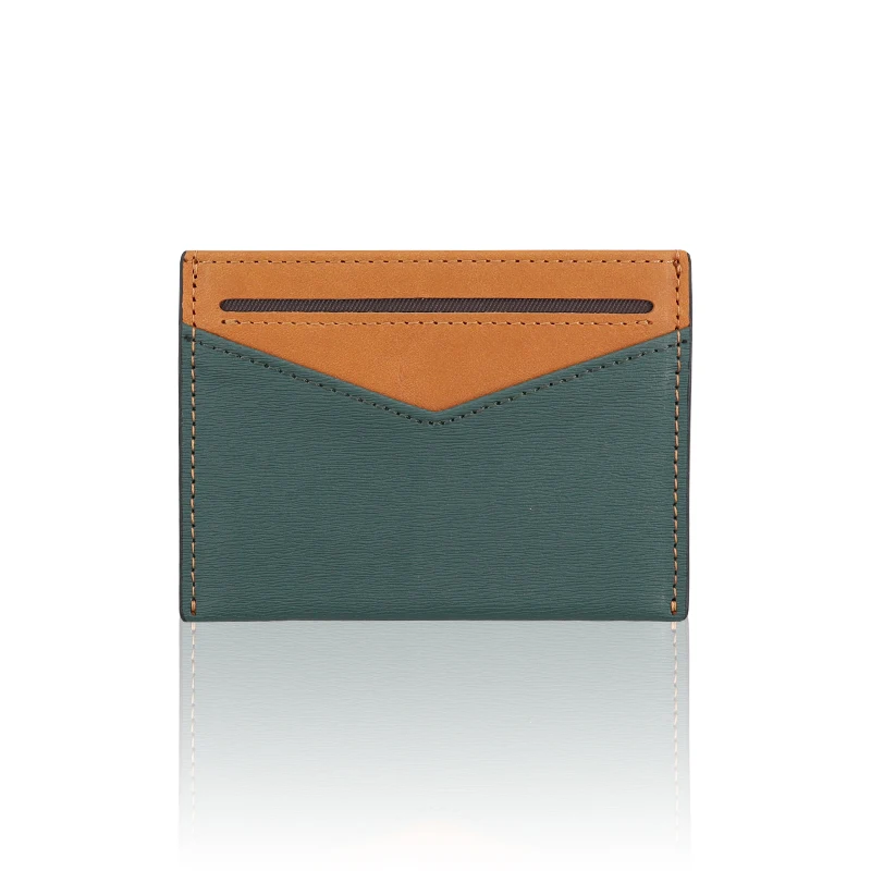 Custom genuine Leather Id Card Holder ultra -thin mini wallet card holder leather credit card holder