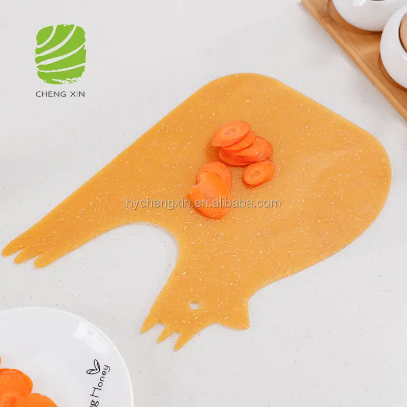 Wholesale Flexible Non-Slip Marble Speckle Effect Animal Shape Plastic Chopping Cutting Board Set Of 4 For Kitchen Use
