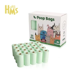 HMSportable led flashlight retractable dog leash poop bag dispenser hook kucing leashes plastic packaging with poop bag bags