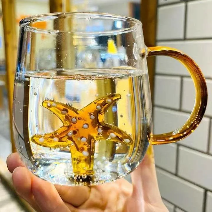 Custom 3d Glass Plant Color Inner Cup Tea Cup Beer Mug Three-dimensional Cartoon Animal Pure Handicraft Drinking Glass