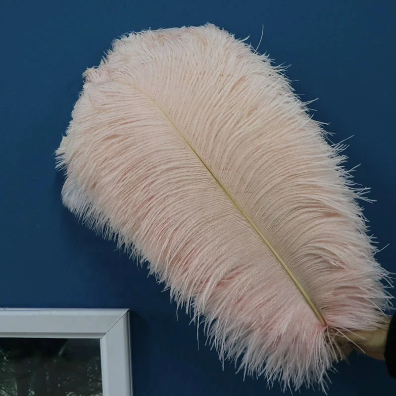 45-50CM wholesale cheap large black Ostrich Feathers High Quality Multi-Color Smooth Fluffy  fabric faux ostrich feathers red