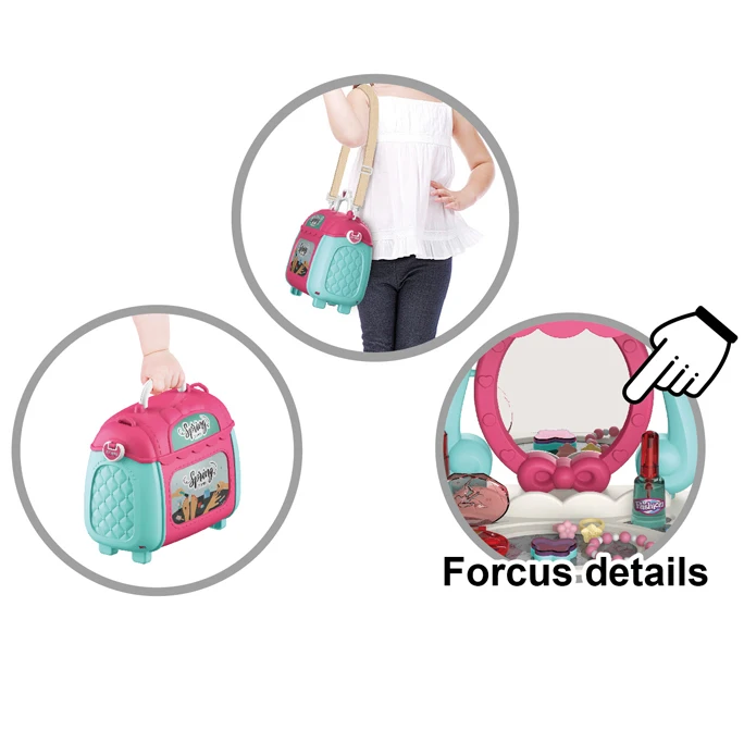 Safe beauty girl bag pretend play kit cosmetic set makeup Toy Dresser Toys Set for kids
