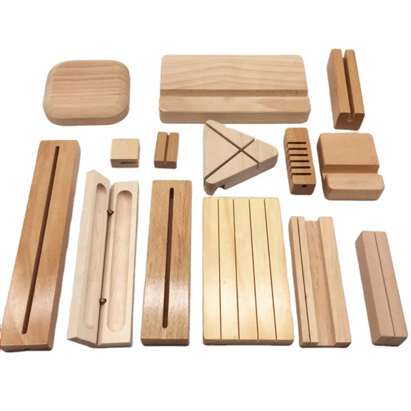 customized Wooden Card Base Desk Business Card Display Stand Wooden Card Holder wood product