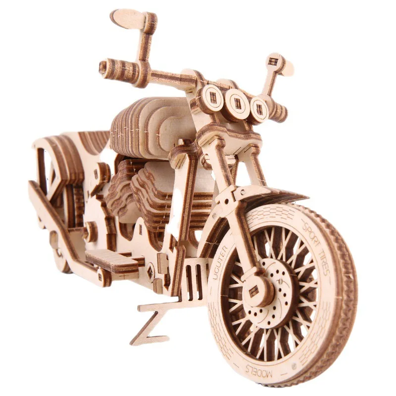 UGUTER U506  wholesale Adults DIY Wood Craft Gift Model Cruiser motorcycle 3D Wooden Puzzles KITS For Adults Building Toys