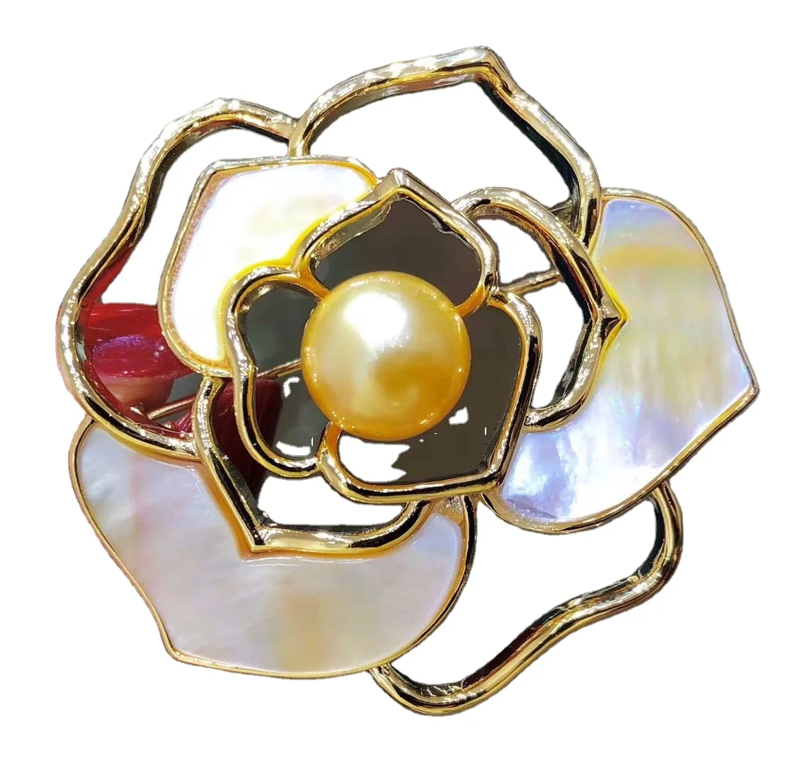 High Quality Flower Brooches for Women Gift Rose Brooch And Pearl Flower Camellia Accessories Girl