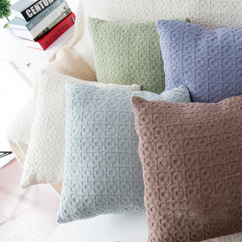latest design 100% cotton knitted sofa cushion cover decorative home throw pillow cover luxury crochet cushion cover