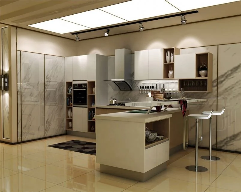 China Factory Custom Thailand Oak Burma Teak Solid Wood Kitchen Cabinets