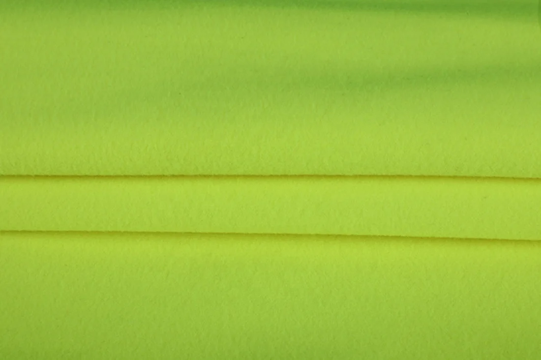100% Polyester mesh single fleece fabrics for clothing  fabric fluorescent yellow