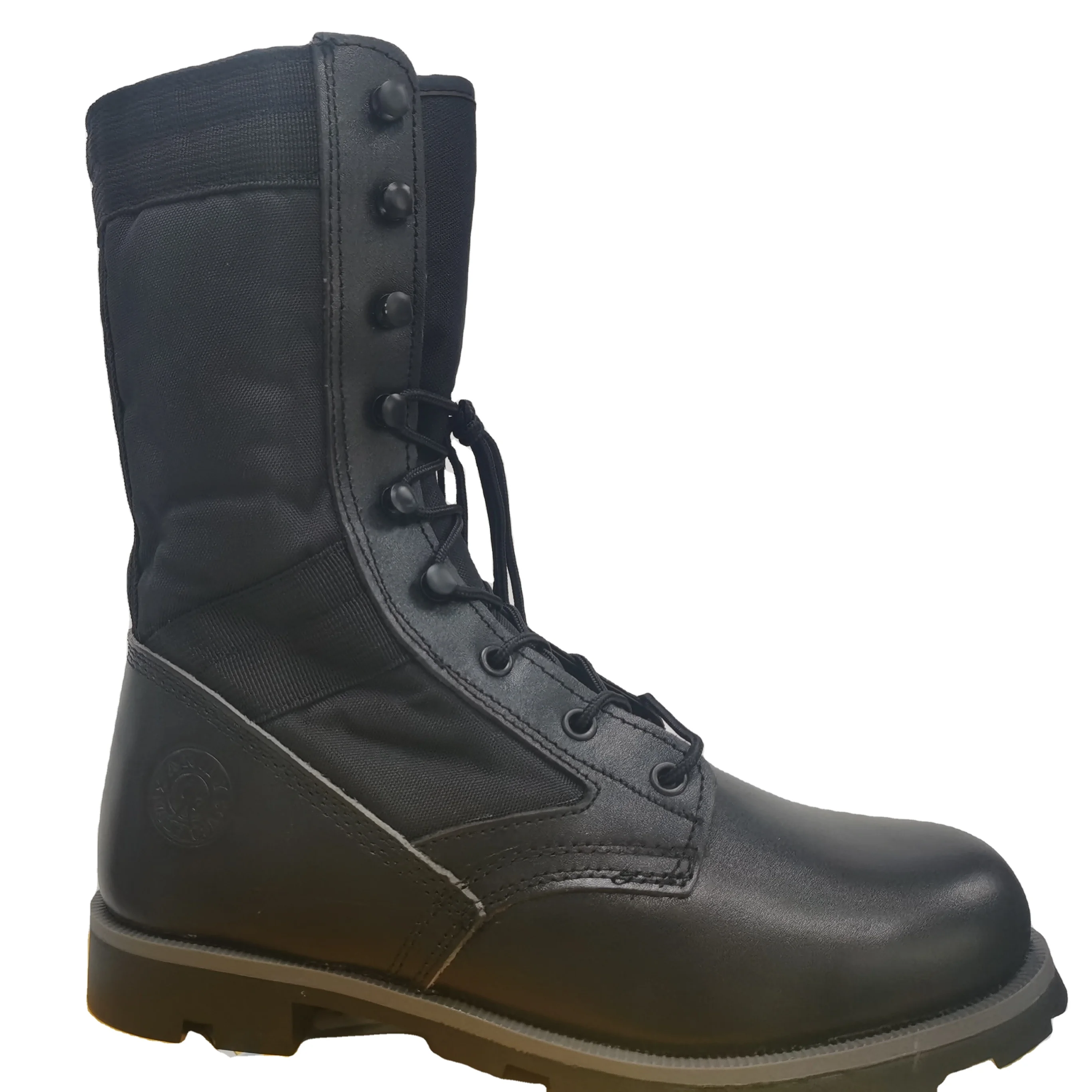 Ghana Jungle Tactical Black Full Grain Leather  Training Hiking Strong Boots