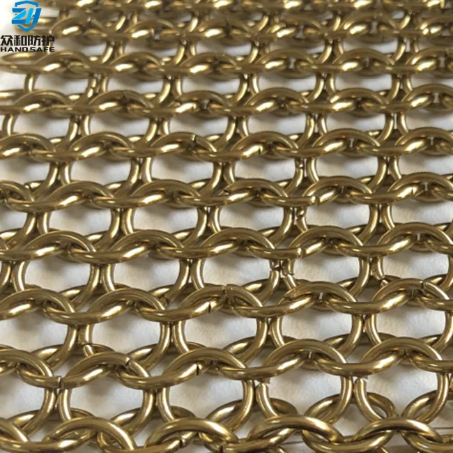 Decorative net Brass chainmail mesh