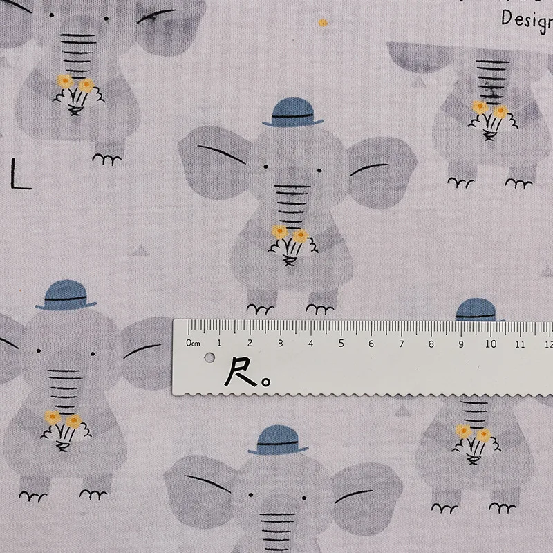 Baby knitted Jersey fabric combed 100%cotton cartoon printed fabric baby pajamas crawling clothes drooling towel fabrics