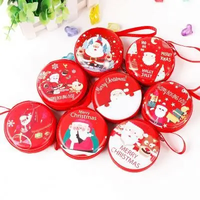 Promotional GIFT Mini portable cartoon multi-color tinplate earphone bag coin purse