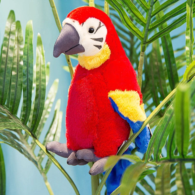 
22 CM Hot Selling Wholesale Electronic Music Toy Plush Simulation Parrot Toy Plush Talking Parrot 