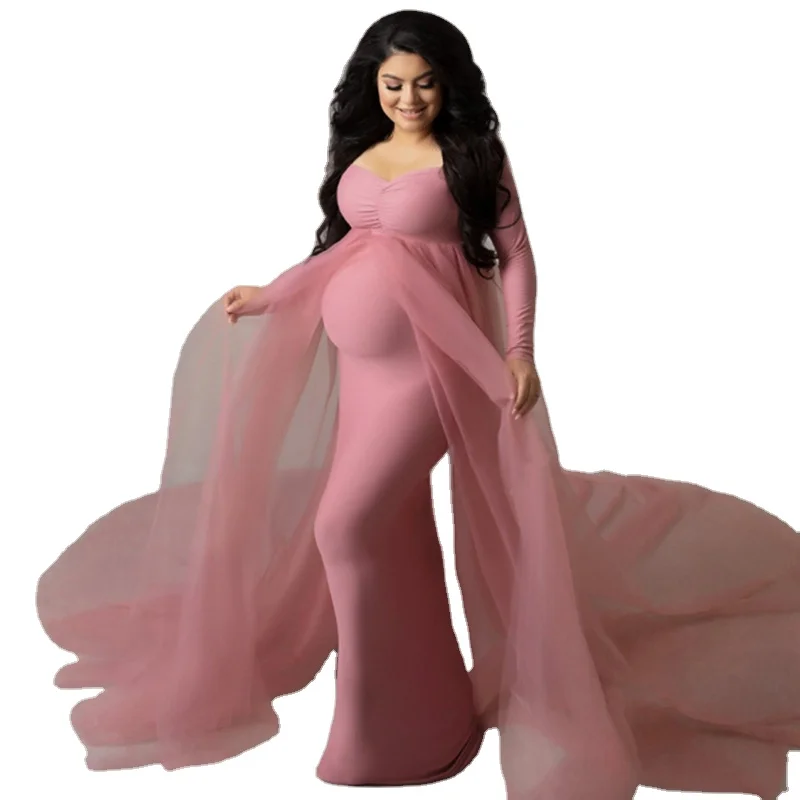 
Wholesale Pregnancy Photo Shoot Dress Maternity Dress Spring 