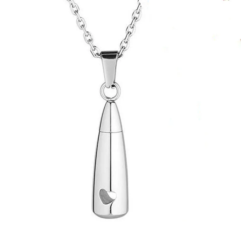2021 Hotselling Cylinder Capsule Secret Message Vial Cremation stainless steel Ash Urn Necklace Stash Locket Necklace