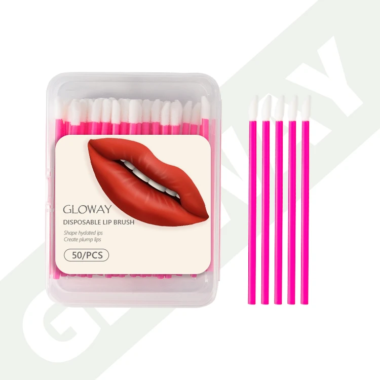 Beauty Tool Kits 50Pcs Set Disposable Makeup Lip Brush Applicators Lipstick Applicator Wands With Custom Private Brand