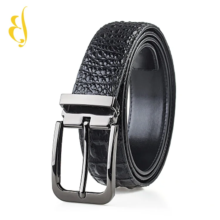 Custom casual men belt with Single buckle designer crocodile skin genuine leather belts