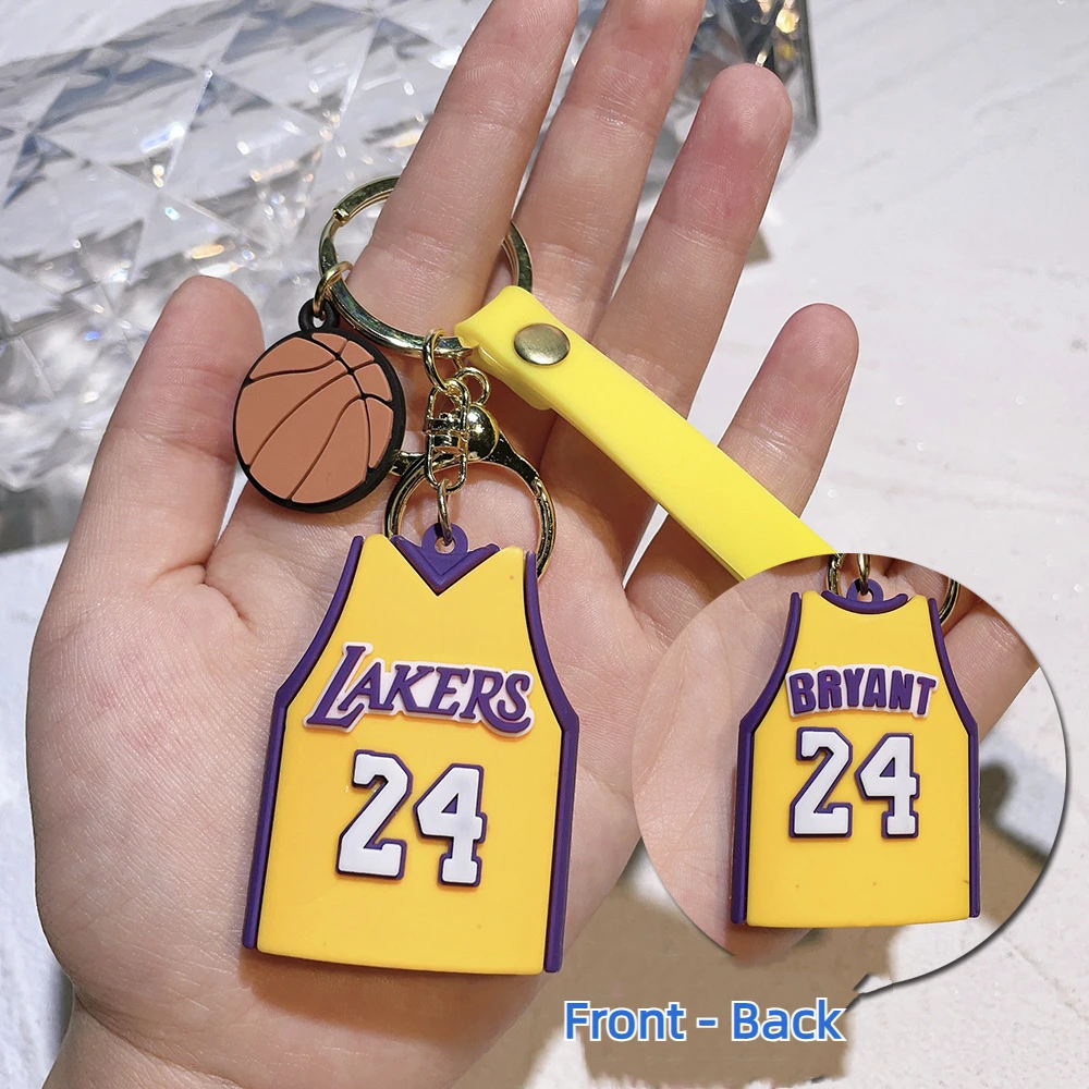 Хит продаж брелок в виде баскетбольной звезды трикотажный Kobe карри Джеймс для ключей из силикона мальчиков