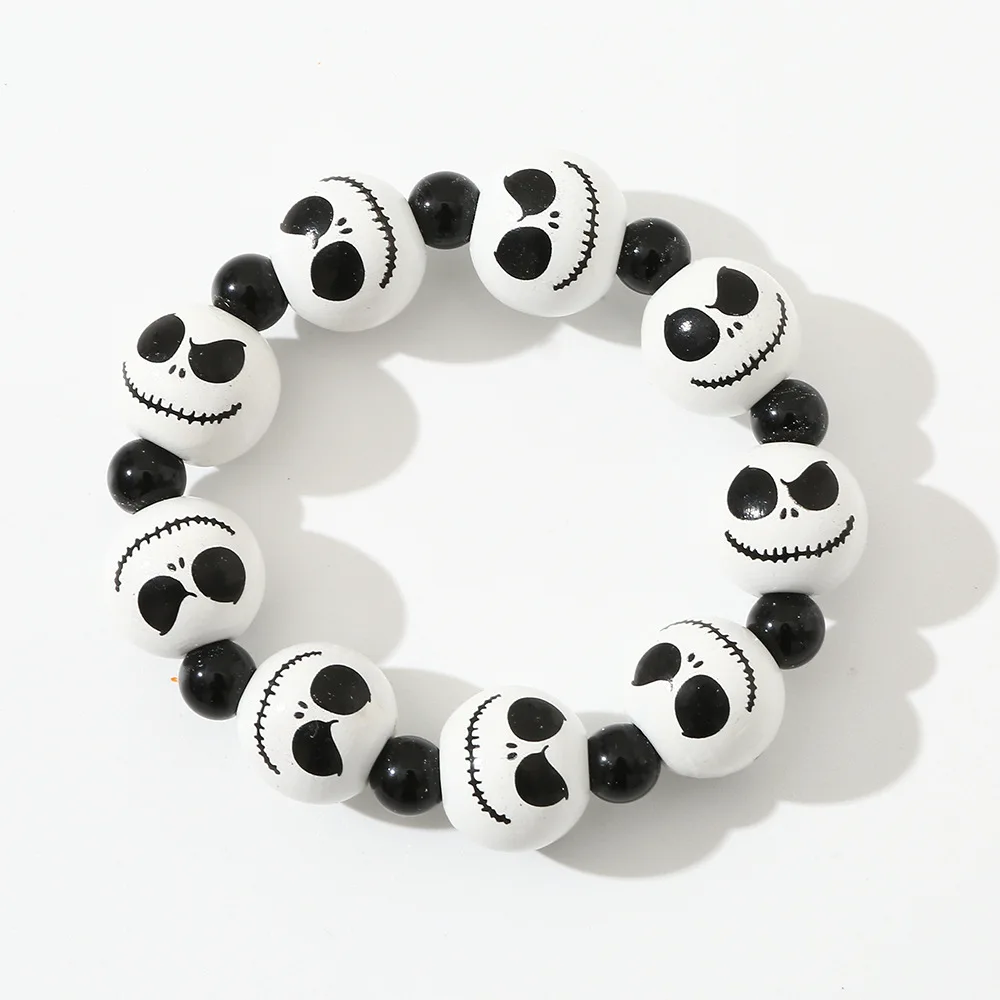 2024 New Arrival Halloween Bracelet Pumpkin Ghost Handmade Woven Charm Elastic Beaded Bracelet